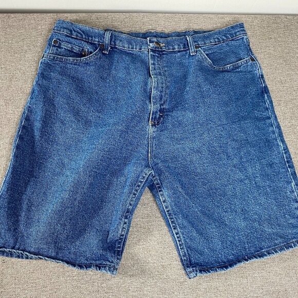 Wrangler Bermuda Denim Jean Shorts Men's 40 High Rise Blue Casual - Picture 3 of 15
